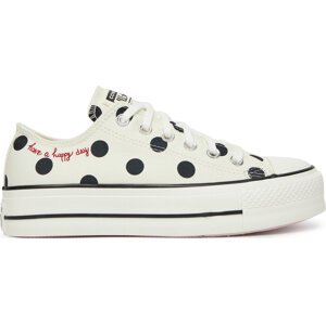 Plátěnky Converse Chuck Taylor All Star Lift Platform Polka Dots A10689C Béžová