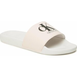 Nazouváky Calvin Klein Jeans Slide Oversized Brand YM0YM00662 Bílá