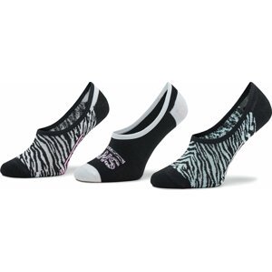 Sada 3 párů dámských ponožek Vans Zebra Daze Canoodle VN00079YBR51 Black/Blue Glow