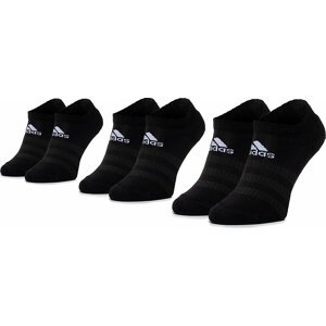 Sada 3 párů nízkých ponožek unisex adidas Cush Low 3PP DZ9385 Black/Black/Black