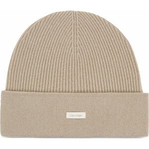 Čepice Calvin Klein Label Cashmere Beanie K60K611156 Béžová