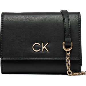 Velká dámská peněženka Calvin Klein Re-Lock Trifold Md W/Chain K60K611458 Černá