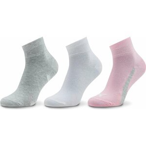 Sada 3 párů vysokých ponožek unisex Puma Unisex Lifestyle Quarter 3P 907952 Basic Pink 04