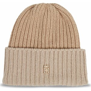Čepice Tommy Hilfiger Limitless Chic Beanie AW0AW15299 Cashmere Creme ABH