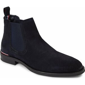 Kotníková obuv s elastickým prvkem Tommy Hilfiger Core Rwb Hilfiger Suede Chelsea FM0FM04757 Desert Sky DW5
