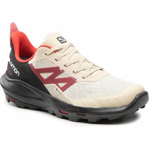 Trekingová obuv Salomon OUTpusle GTX GORE-TEX 415881 Bleached Sand/Black/Poppy Red