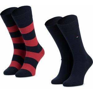Sada 2 párů pánských vysokých ponožek Tommy Hilfiger 342021001 Tommy Original 085