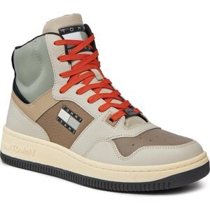 Sneakersy Tommy Jeans Tjm Basket Mid Leather EM0EM01258 Bleached Stone AEV