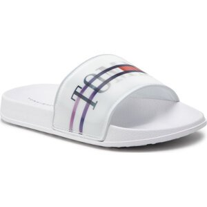 Nazouváky Tommy Hilfiger Holographic Pool Slide T3B0-32276-1172 S White 100