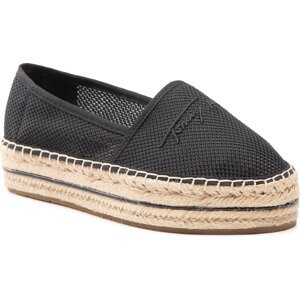 Espadrilky Tommy Hilfiger Th Textured Flatform Espadrille FW0FW06433 Black BDS