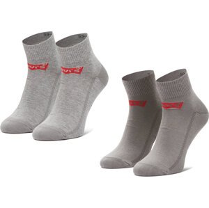 Sada 3 párů dámských nízkých ponožek Levi's® 37157-0179 Middle Grey Melange