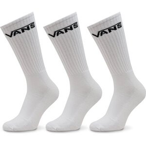 Sada 3 párů pánských vysokých ponožek Vans Mn Classic Crew 9.5 VN000XSEWHT White