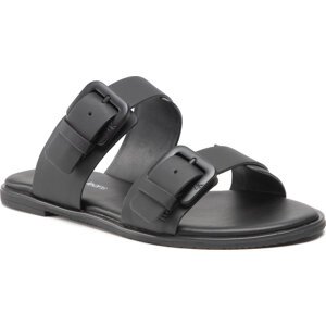 Nazouváky Calvin Klein Jeans Flat Sandal Twostrips Rub YW0YW00537 Černá