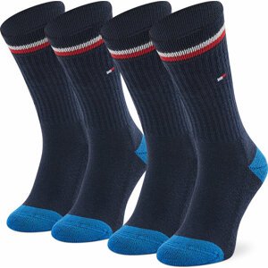 Sada 2 párů dětských vysokých ponožek Tommy Hilfiger 100001500 Midnight Blue 563