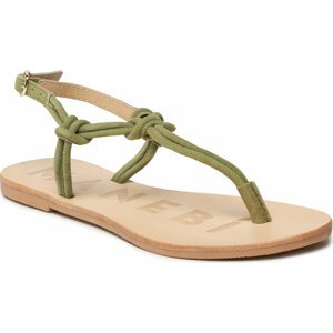 Sandály Manebi Suede Leather Sandals V 2.0 Y0 Kaki Green Knot Thongs