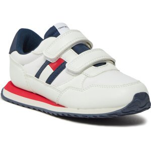 Sneakersy Tommy Hilfiger Flag Low Cut Velcro Sneaker T1B9-33129-0208 S White 100