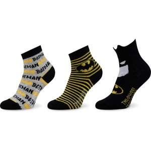 Sada 3 párů dětských vysokých ponožek OVS 1895392 Black/Yellow 512