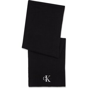 Šál Calvin Klein Jeans Monologo Embro Knit Scarf K60K611262 Black BDS