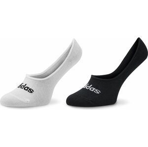 Sada 2 párů kotníkových ponožek unisex adidas Thin Linear Ballerina IC1295 White/Black