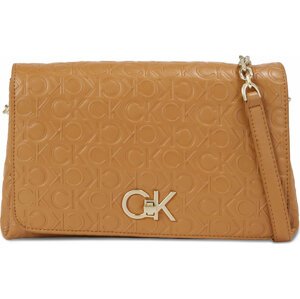 Kabelka Calvin Klein Re-Lock Shoulder Bag Md - Emb K60K611061 Brown Sugar GA5