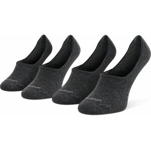 Sada 2 párů dámských ponožek Calvin Klein 701218771 Dark Grey Melange 003