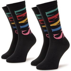 Sada 2 párů vysokých ponožek unisex Levi's® 37157-0272 Black Combo