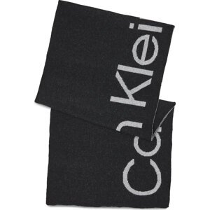 Šál Calvin Klein Logo Reverso Tonal Scarf 40X180 K60K611117 Ck Black BAX