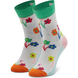 Vysoké dětské ponožky Happy Socks KBOU01-1300 Bílá