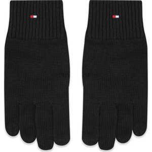 Pánské rukavice Tommy Hilfiger Essential Flag Knitted Gloves AM0AM11048 Black BDS