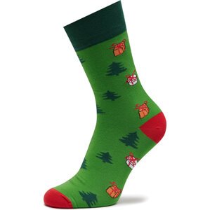 Klasické ponožky Unisex Funny Socks Green Santa Claus SM1/36 Zelená