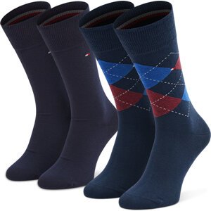 Sada 2 párů pánských vysokých ponožek Tommy Hilfiger 100001495 Tommy Original 085