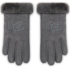 Dámské rukavice Ugg W Sheepskin Embroider Glove 20931 Metal