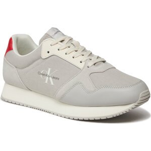 Sneakersy Calvin Klein Jeans Retro Runner Low Mix Ml Btw YM0YM00908 Creamy White/ Oyster Mushroom/Fiery 0GC