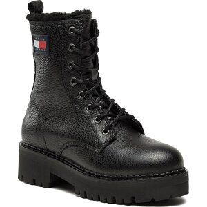 Polokozačky Tommy Jeans Tjw Urban Boot Tumbled Ltr Wl EN0EN02317 Black BDS