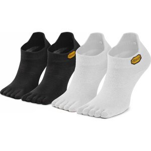Sada 2 párů nízkých ponožek unisex Vibram Fivefingers No Show S15N12P White/Black