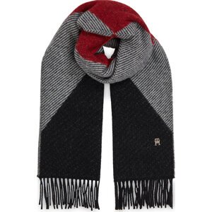 Šál Tommy Hilfiger Th Evening Fluffy Scarf AW0AW15354 Herringbone / Red Argyle 0KR