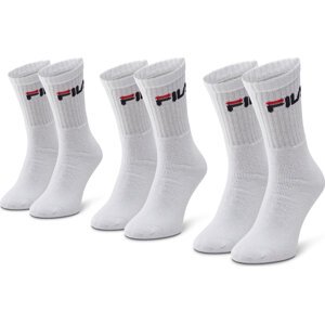 Sada 3 párů vysokých ponožek unisex Fila F9505 White 300