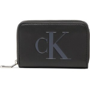 Malá dámská peněženka Calvin Klein Jeans Sculpted Med Zip Around Mono K60K610096 BDS