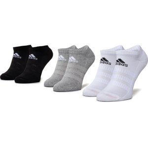Sada 3 párů nízkých ponožek unisex adidas Cush Low 3Pp DZ9383 Mgreyh/White/Black