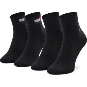 Sada 2 párů pánských nízkých ponožek Tommy Hilfiger 701218388 Black 001