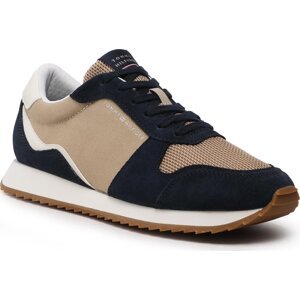 Sneakersy Tommy Hilfiger Runner Evo Mix FM0FM04478 Tmavomodrá