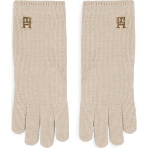 Dámské rukavice Tommy Hilfiger Limitless Chic Wool Gloves AW0AW15359 Écru