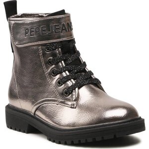 Kozačky Pepe Jeans Hatton Strap Metal PGS50168 Silver 934