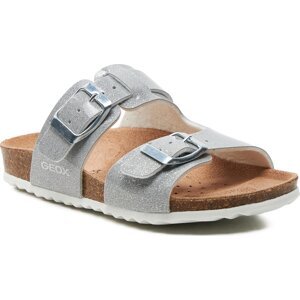 Nazouváky Geox J Adriel Girl J358ME 000KC C1007 S Silver