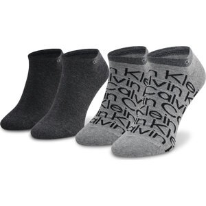 Sada 2 párů pánských nízkých ponožek Calvin Klein 701218714 Mid Grey Melange 004