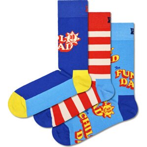 Sada 3 párů pánských vysokých ponožek Happy Socks XFOT08-6300 Barevná