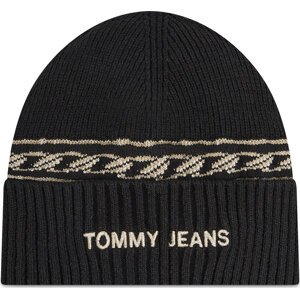 Čepice Tommy Jeans Tjw Femme Beanie AW0AW10710 Černá