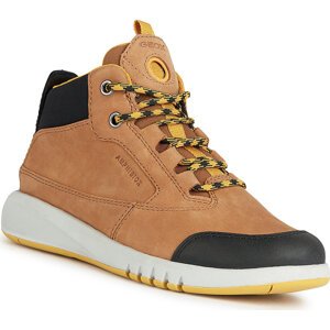 Kotníková obuv Geox J Aeranter Boy Abx J04CYA 0CL11 C6F2G S Brown/Dk Yellow