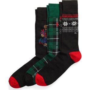 Sada 2 párů pánských vysokých ponožek Polo Ralph Lauren 449929120001 Gb Hol Bear/Tartan/Fairisle