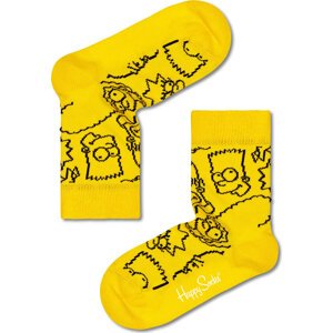 Vysoké dětské ponožky Happy Socks KSIM01-2200 Žlutá